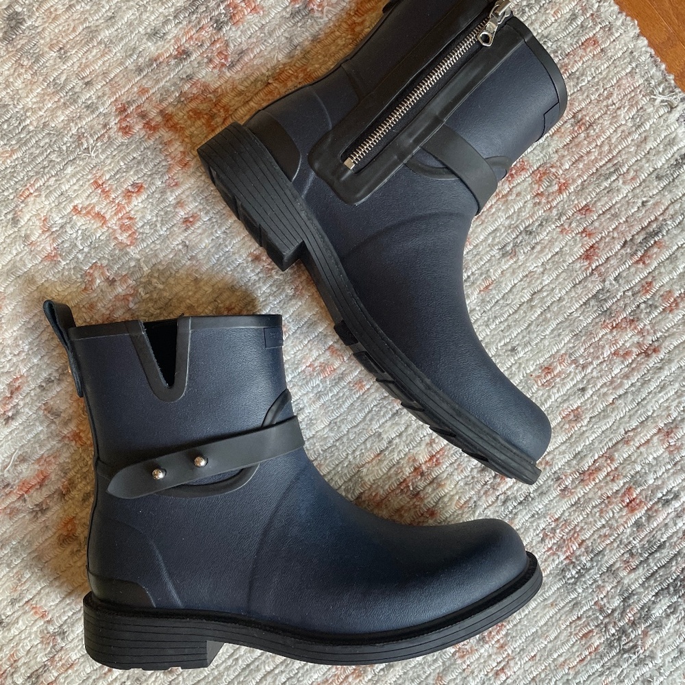 rag & bone Navy and Black Women's Moto Rain Boot Size 10
